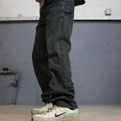 Vintage Carhartt carpenter pants y2k relaxed black Straight leg 100% cotton skater style workwear