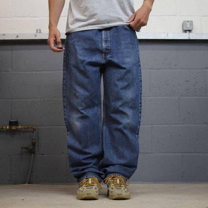 Levi’s 505 y2k straight leg jeans blue Regular fit denim pants red tab logo