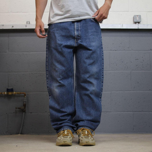 Levi’s 505 y2k straight leg jeans blue Regular fit denim pants red tab logo