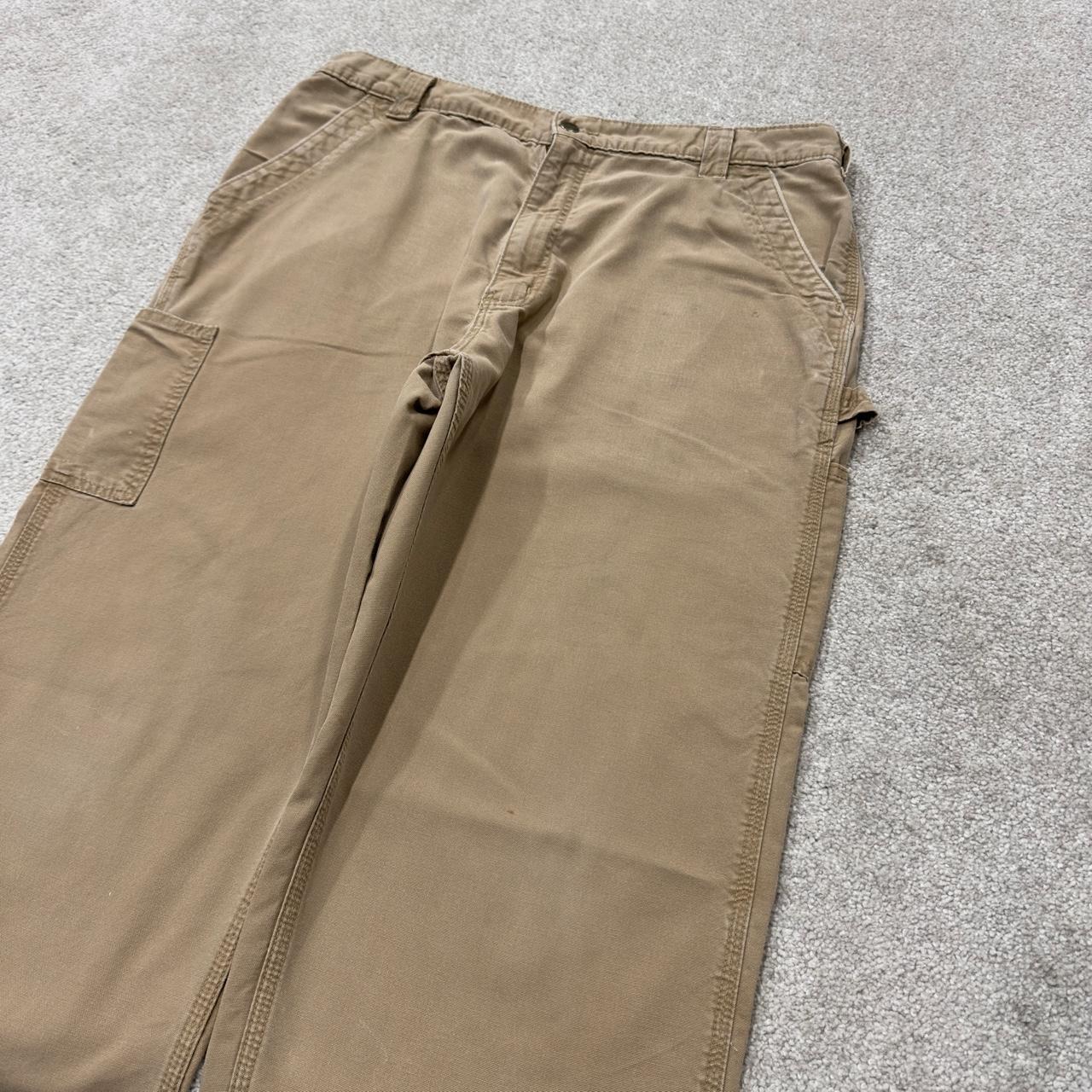 Tan baggy vintage Carhartt carpenter pants y2k Loose leg 2000s skater style workwear