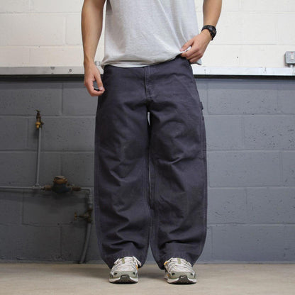 Mens Carhartt carpenter pants W36 L28 loose navy purple 90s style canvas skater cargos