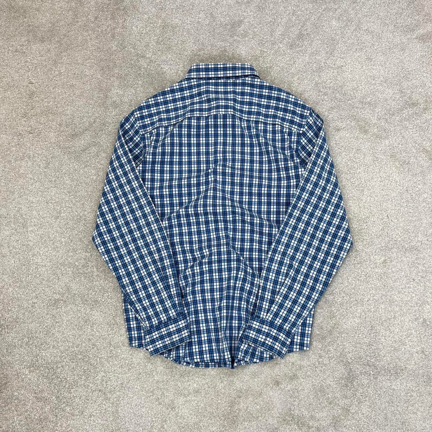 Blue checkered Columbia technical shirt Medium women's long sleeve button up autumn y2k style