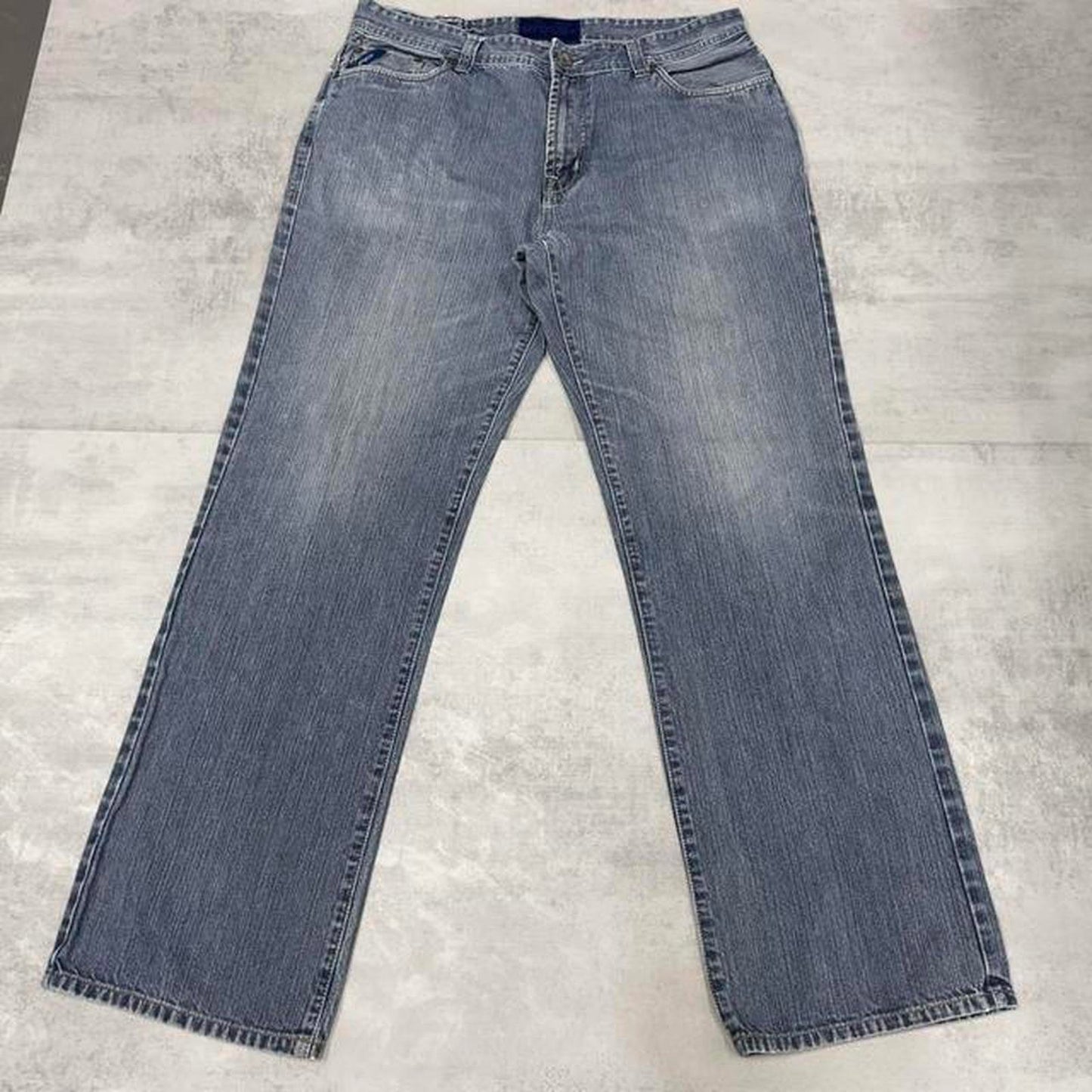 Blue embroidered Enyce jeans W38L33 y2k style stitch detailing denim