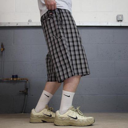 Dickies baggy checkered shorts chino black Skater / surf style check shorts carpenter festival