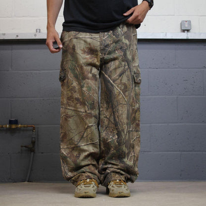 Realtree baggy camo cargo pants loose green Loose floaty leg camouflage hunting trousers