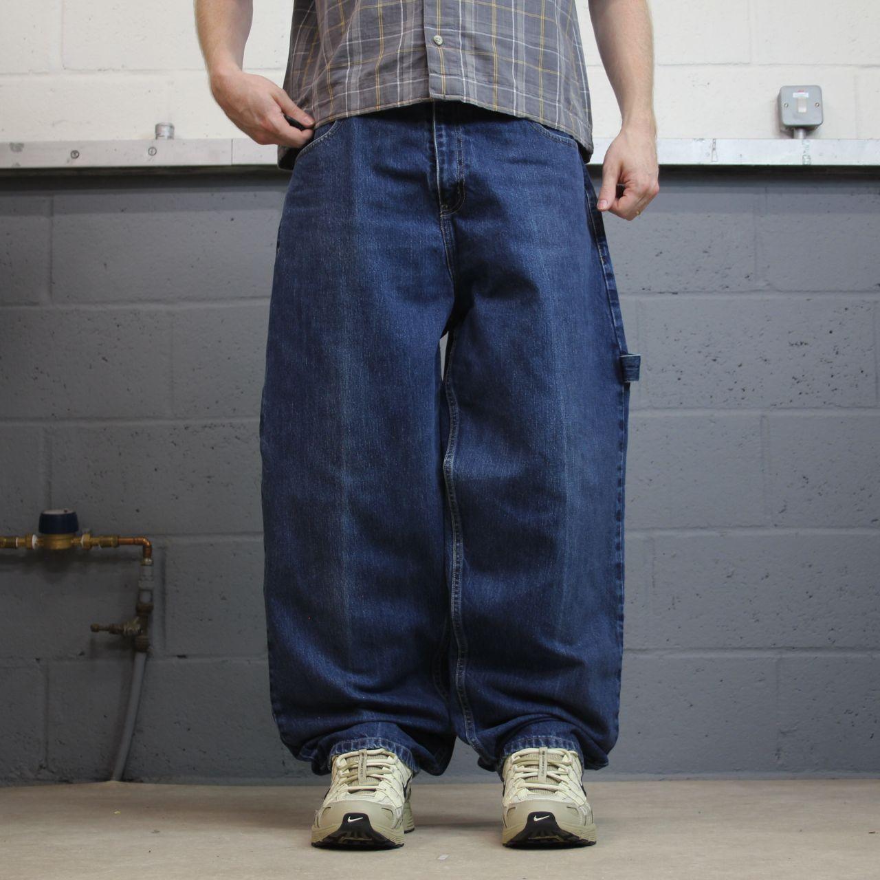 Baggy carpenter jeans y2k W34L32 blue denim Wide leg skater style work cargos