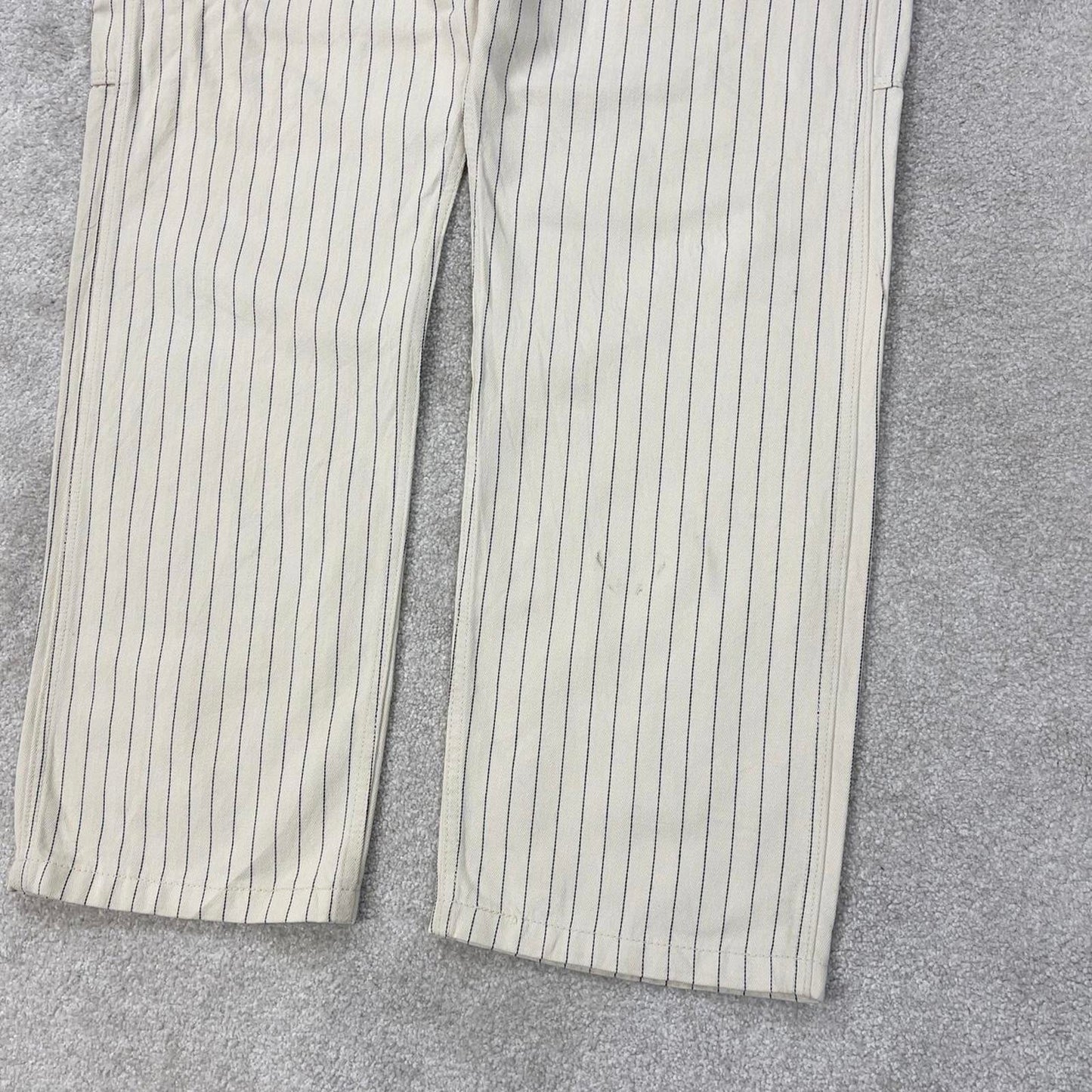 Vintage Levis dungarees XL W40L31 Beige Striped mens denim overalls