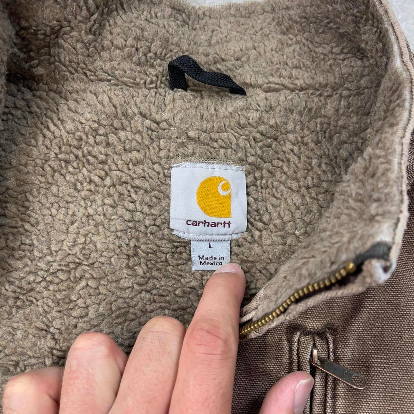 Brown vintage Carhartt gilet L sandstone canvas