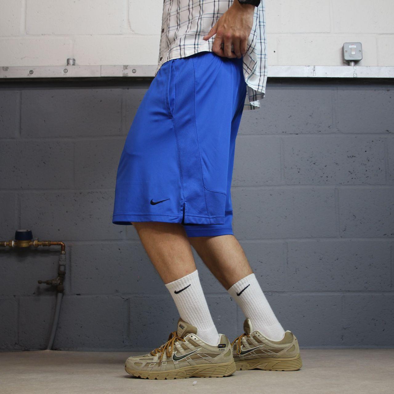 Nike sports shorts y2k loose blue Dri-Fit comfy floaty summer gym shorts