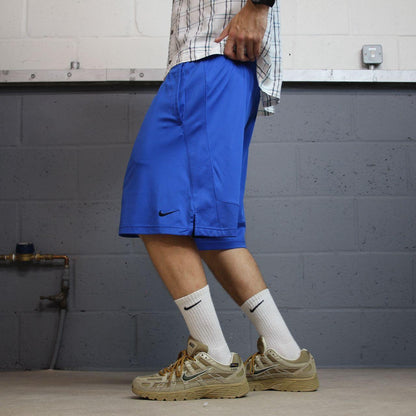Nike sports shorts y2k loose blue Dri-Fit comfy floaty summer gym shorts