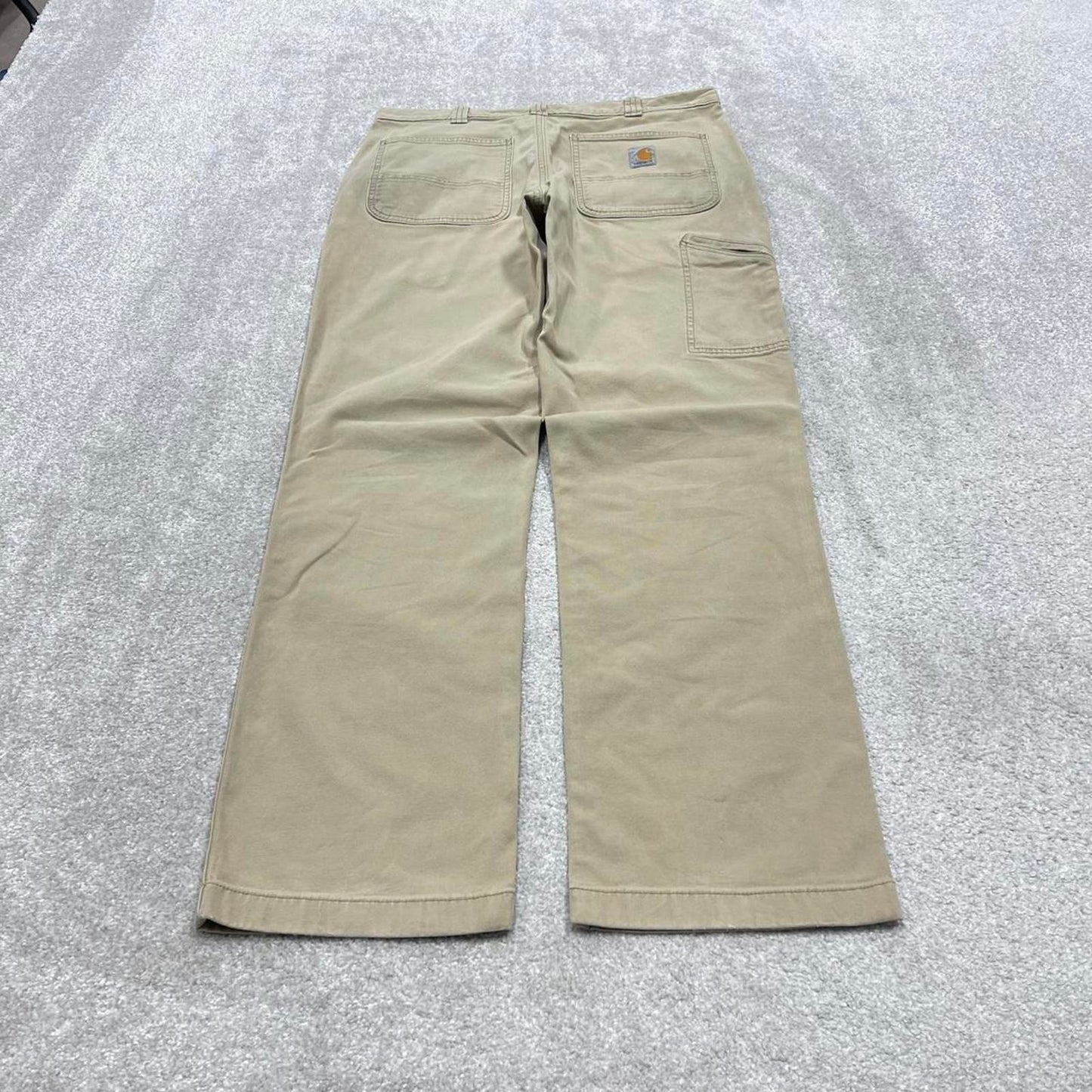 90s vintage Carhartt carpenter jeans W34L34 Mens beige relaxed y2k style canvasy cargos trousers