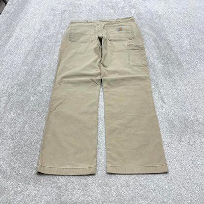 90s vintage Carhartt carpenter jeans W34L34 Mens beige relaxed y2k style canvasy cargos trousers