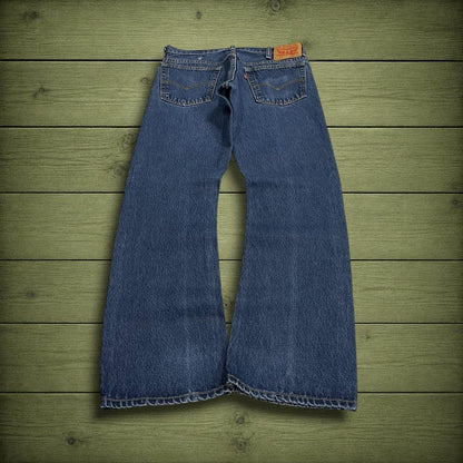 Y2K Levi’s 517 bootcut jeans blue denim Loose bootcut pants with red tab logo
