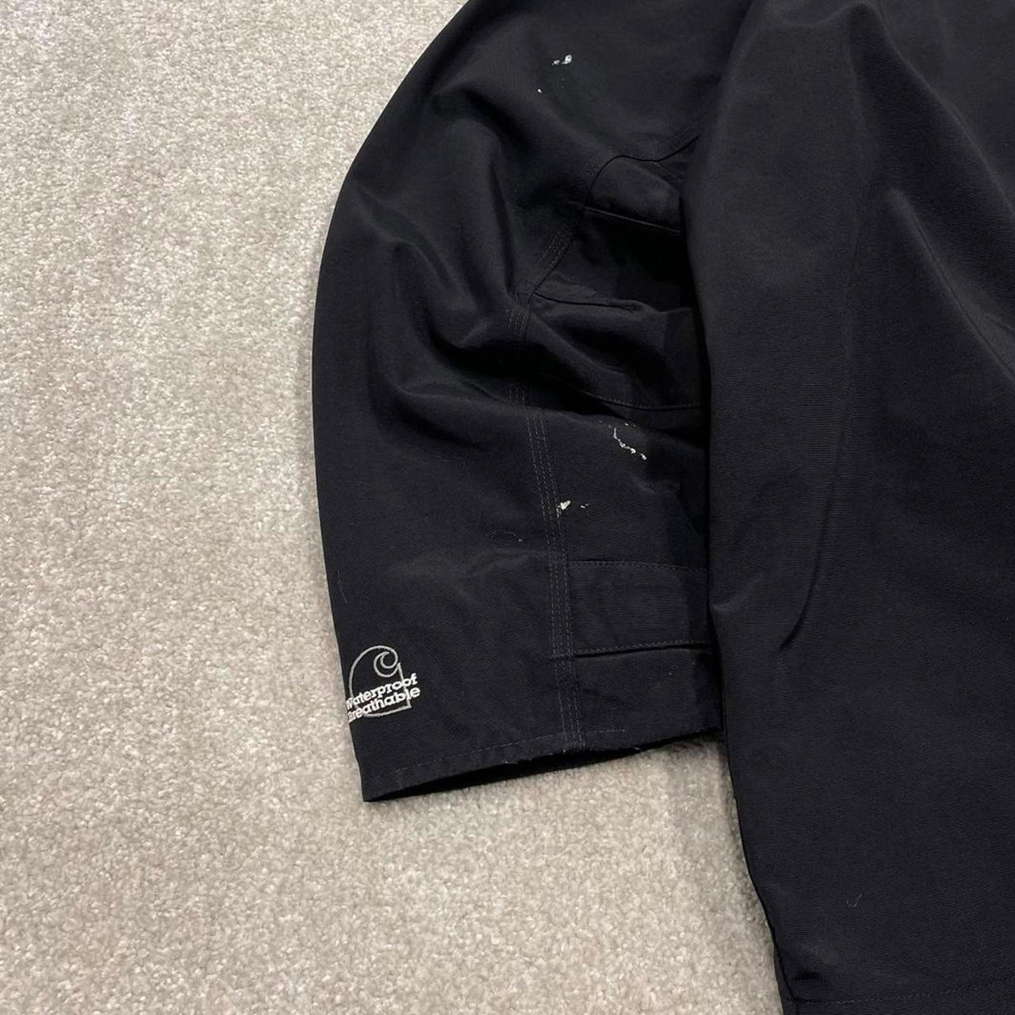 00s Carhartt hooded waterproof jacket XXL black windbreaker technical outdoors coat workwear