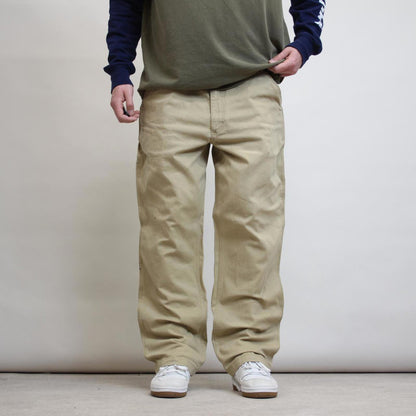Carhartt carpenter trousers W40L32 beige sand relaxed fit 90s workwear skate style cargo pants