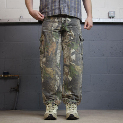 Realtree camo cargo pants Y2K small khaki Straight leg Ranger camouflage hunting utility trousers