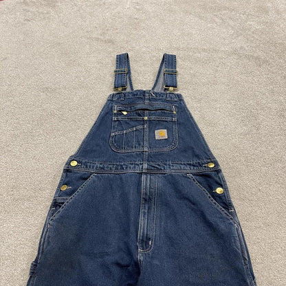 Carhartt denim dungarees y2k blue overalls Loose festival / skate wear bib & brace utility workwear