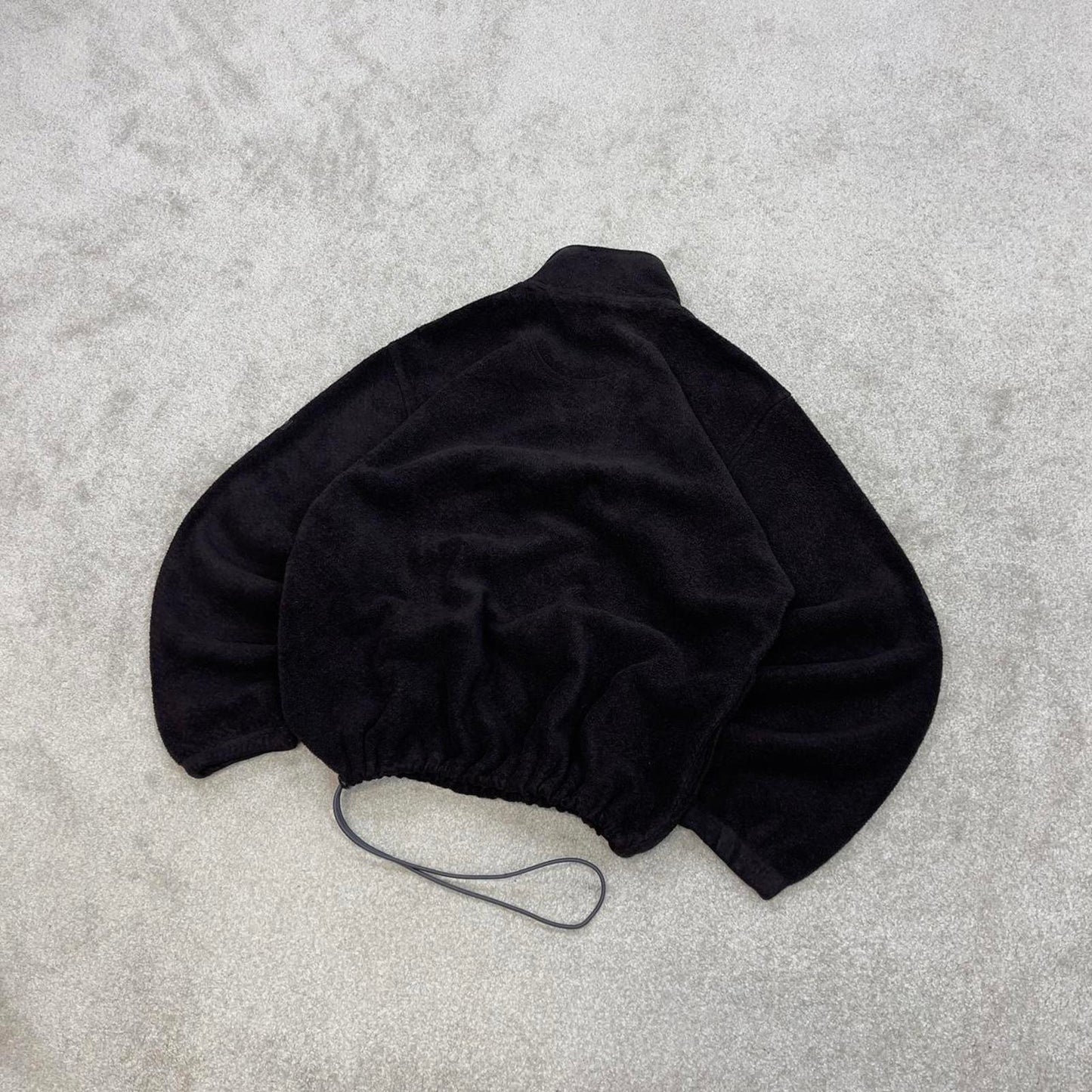 Burgundy Black Izod technical fleece M y2k style 1/4 zip autumn outdoors adjustable waist