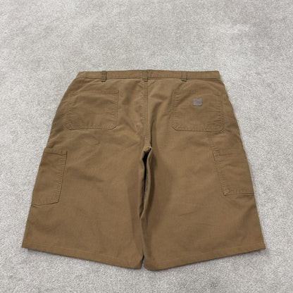 Carhartt carpenter shorts y2k tan Loose skater style canvas cargo work jorts