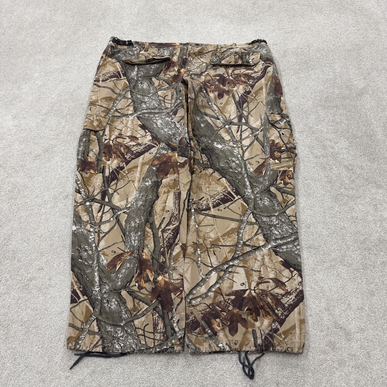 Baggy camo cargo pants wide leg Y2K khaki outdoors hunting utility trousers wide leg