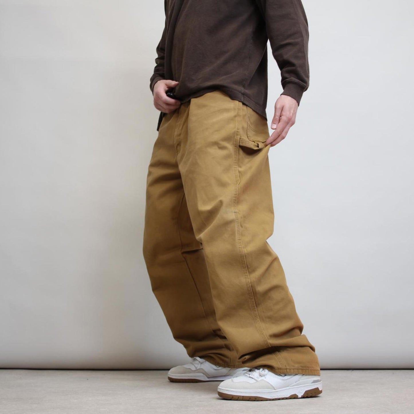 Tan Dickies carpenter jeans W40L32 Loose heavy canvas baggy cargo skate pants