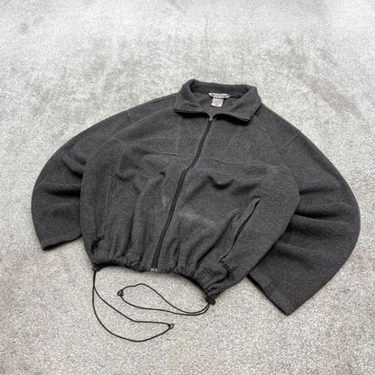 Grey Columbia technical fleece XXL men's y2k style full zip up autumn adjustable waist