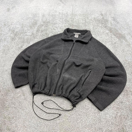 Grey Columbia technical fleece XXL men's y2k style full zip up autumn adjustable waist