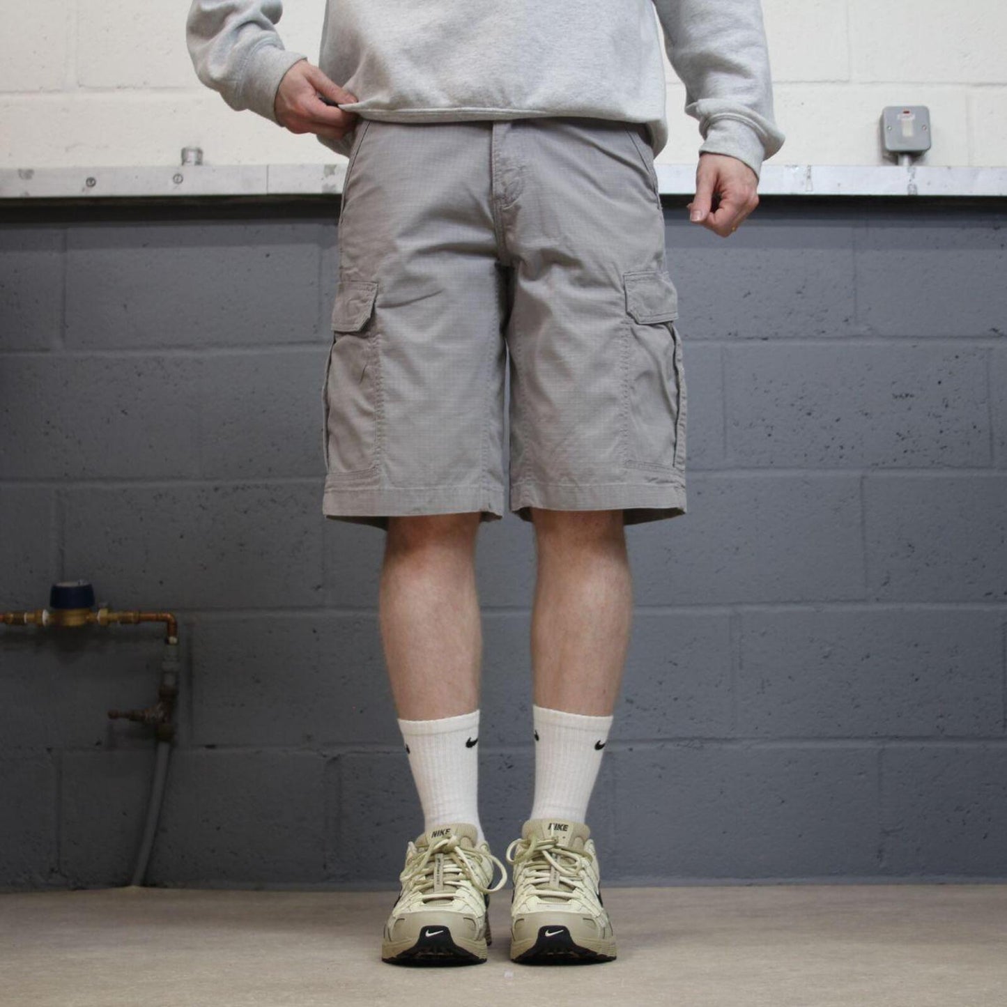 Carhartt cargo shorts y2k loose grey Relaxed fit skater style summer work shorts