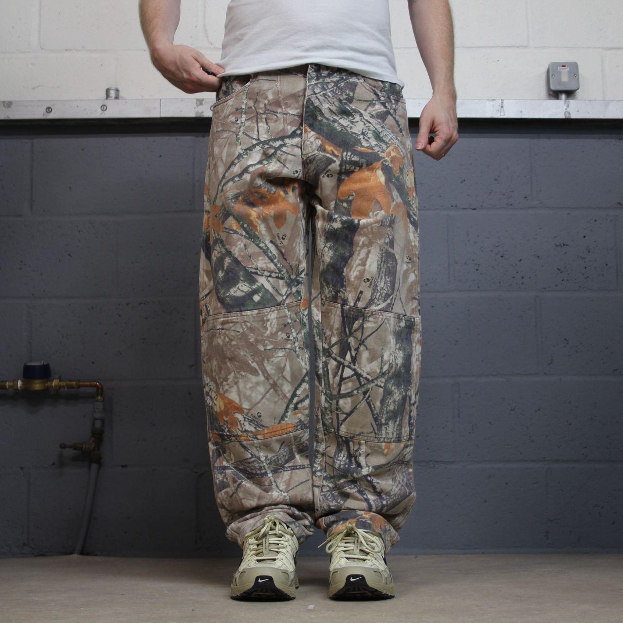 Wrangler camo jeans double knees y2k khaki Loose straight fit Fusion 3D camouflage pants