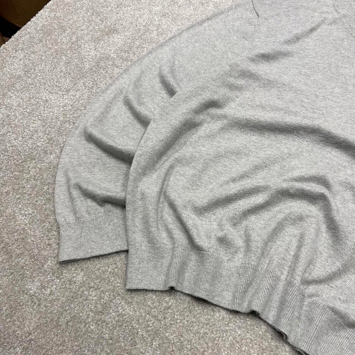 Vintage Y2K Nautica v neck knit sweater jumper grey Embroidered logo knitted pullover