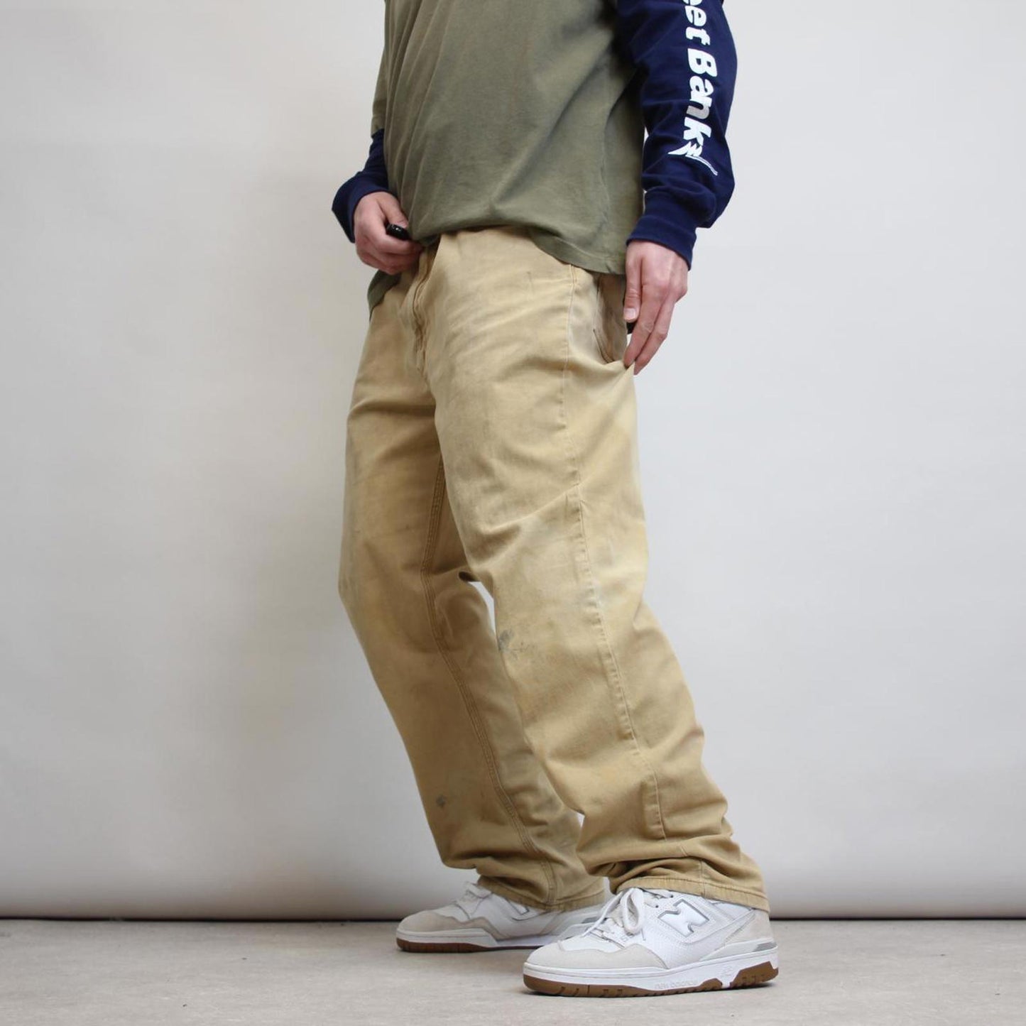 Carhartt carpenter trousers W40L32 sand tan workwear skate style cargo pants