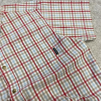 Columbia checkered short sleeve shirt y2k Festival style button down summer shirt