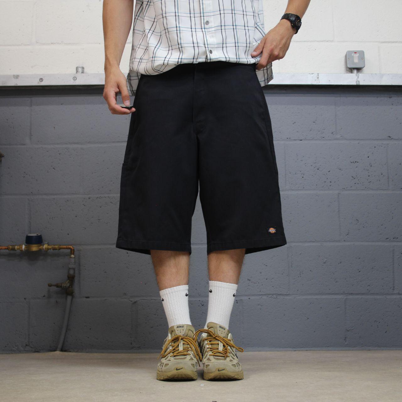 Dickies chino shorts carpenter black Chino style skater shorts long loose leg festival