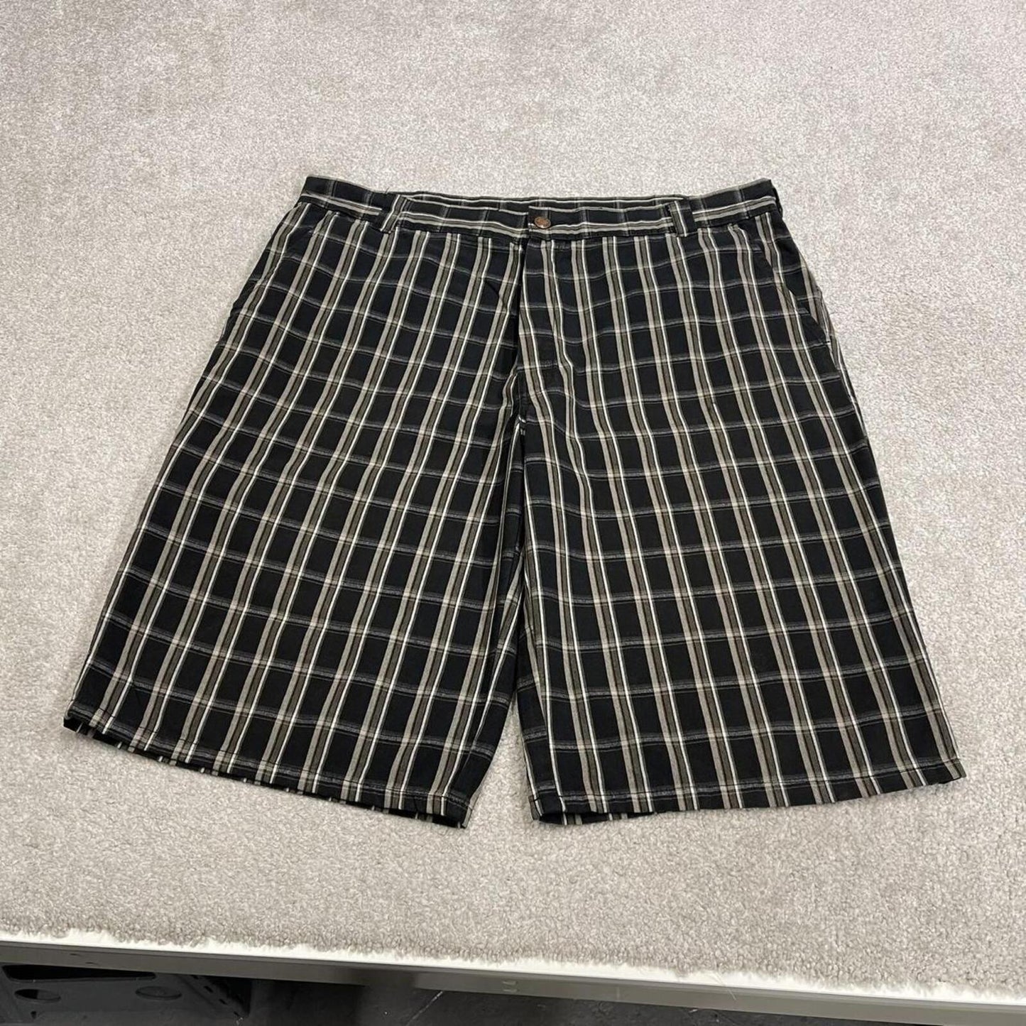 Dickies baggy checkered shorts carpenter black Check surf style skater shorts long wide leg