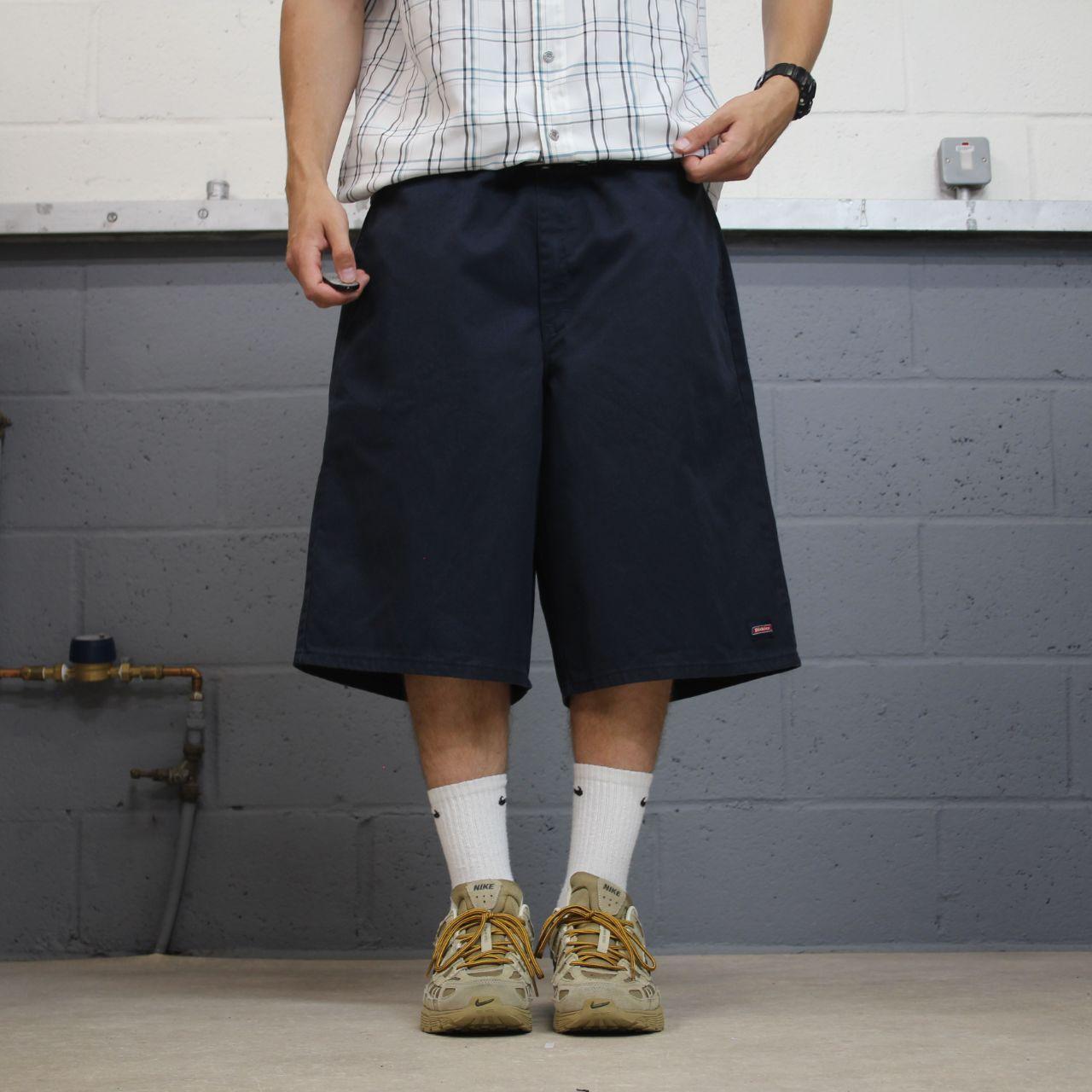 Dickies baggy carpenter shorts chino navy Chino style skater shorts long wide leg festival