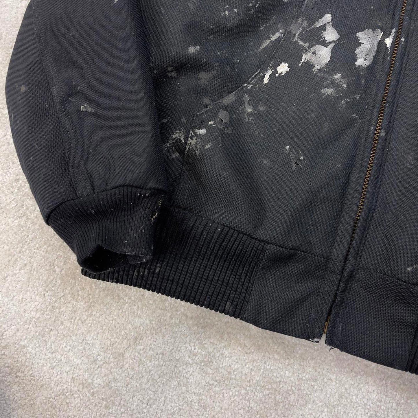 Vintage Black Carhartt active jacket Medium quilt lined hooded skater style jacket