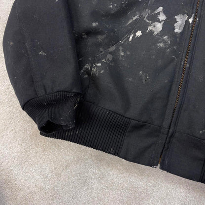 Vintage Black Carhartt active jacket Medium quilt lined hooded skater style jacket