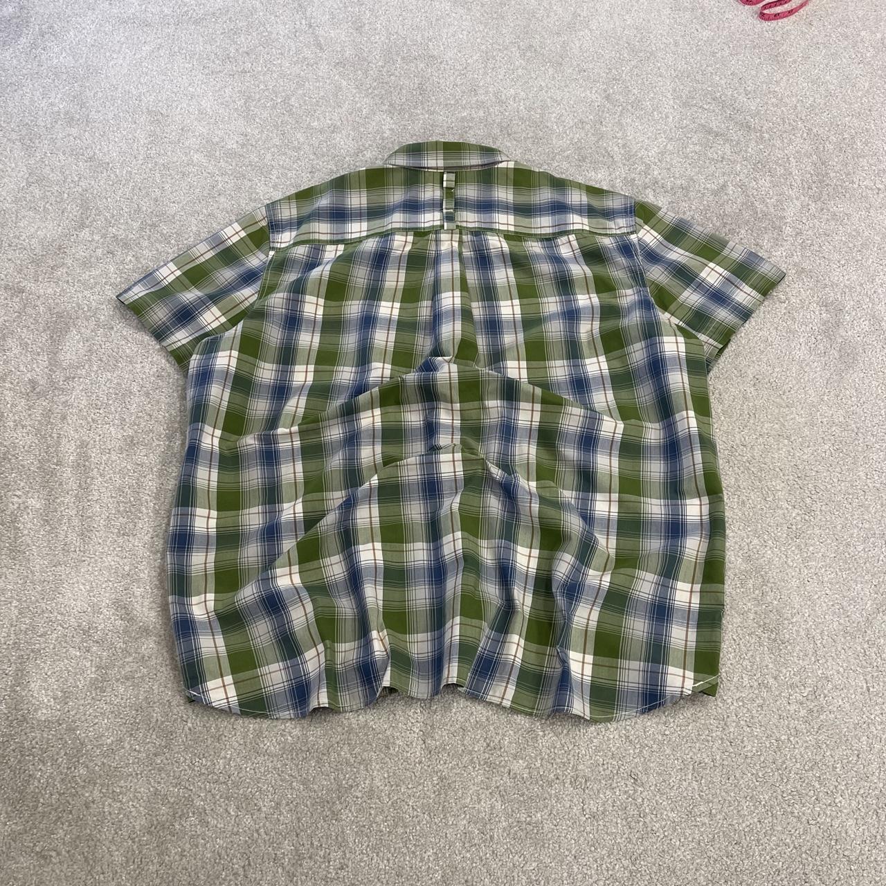 North Face checkered short sleeve shirt green TNF Festival style surf check shirt