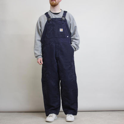 Carhartt FR overalls W36 L28 navy baggy canvas padded carpenter dungarees