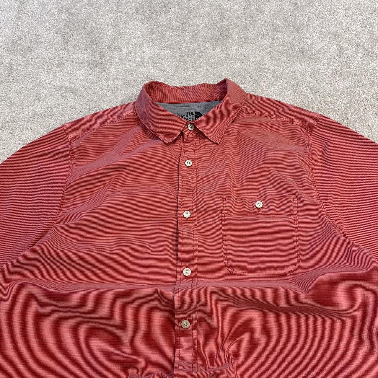 North face short sleeve shirt y2k salmon pink TNF surf style festival button down summer shirt