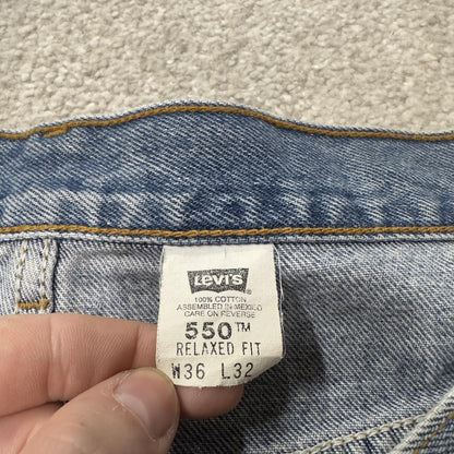 Levi’s 550 relaxed jeans y2k W34L32 blue straight leg denim red tab logo pants