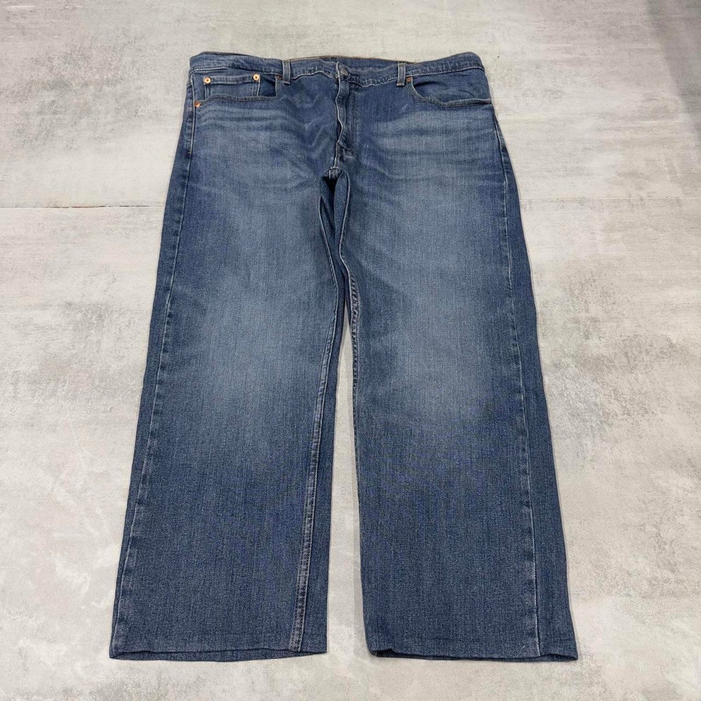 Blue Levis 505 jeans W40L26 blue straight leg y2k style pants red tab logo