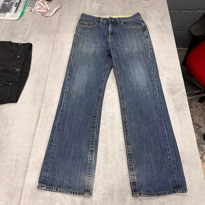 Blue Ecko Unltd jeans W30L31 90s style hip hop trousers rear pocket designs