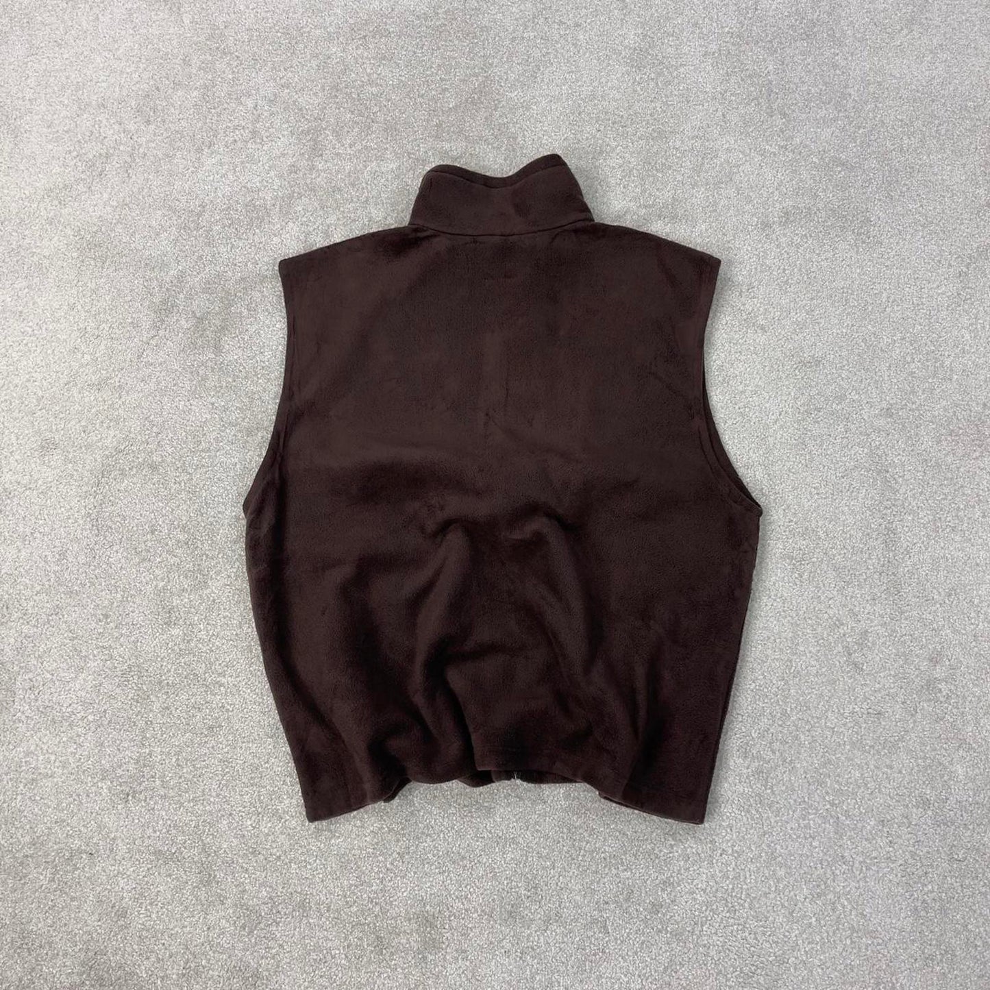 Y2K Columbia technical fleece gilet XL brown men’s zip up embroidered logo