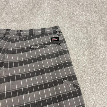 Dickies baggy checkered shorts carpenter grey Chino check surf shorts long leg festival