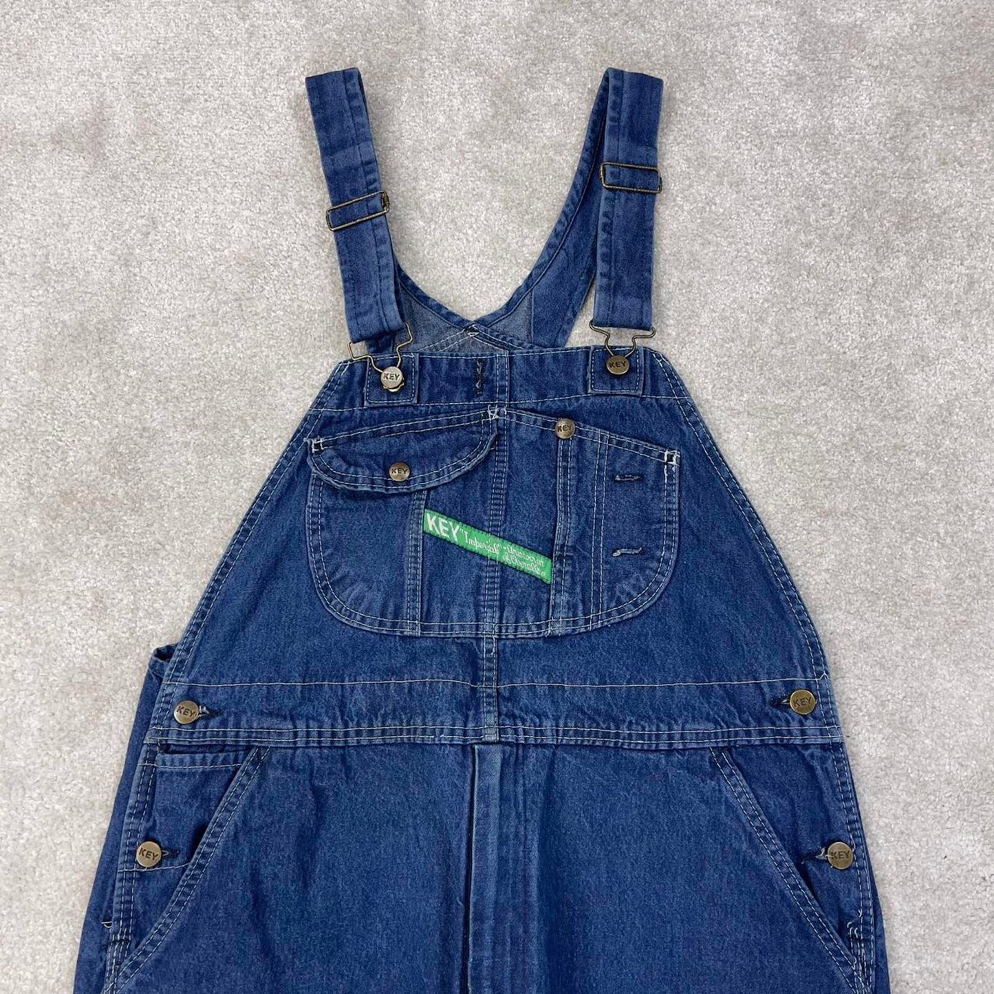 Vintage Key dungarees W38L30 blue mens denim overalls