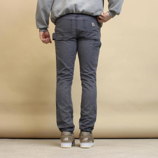 Grey Carhartt carpenter pants size 6 W30L30 slim fit cargos patch logo