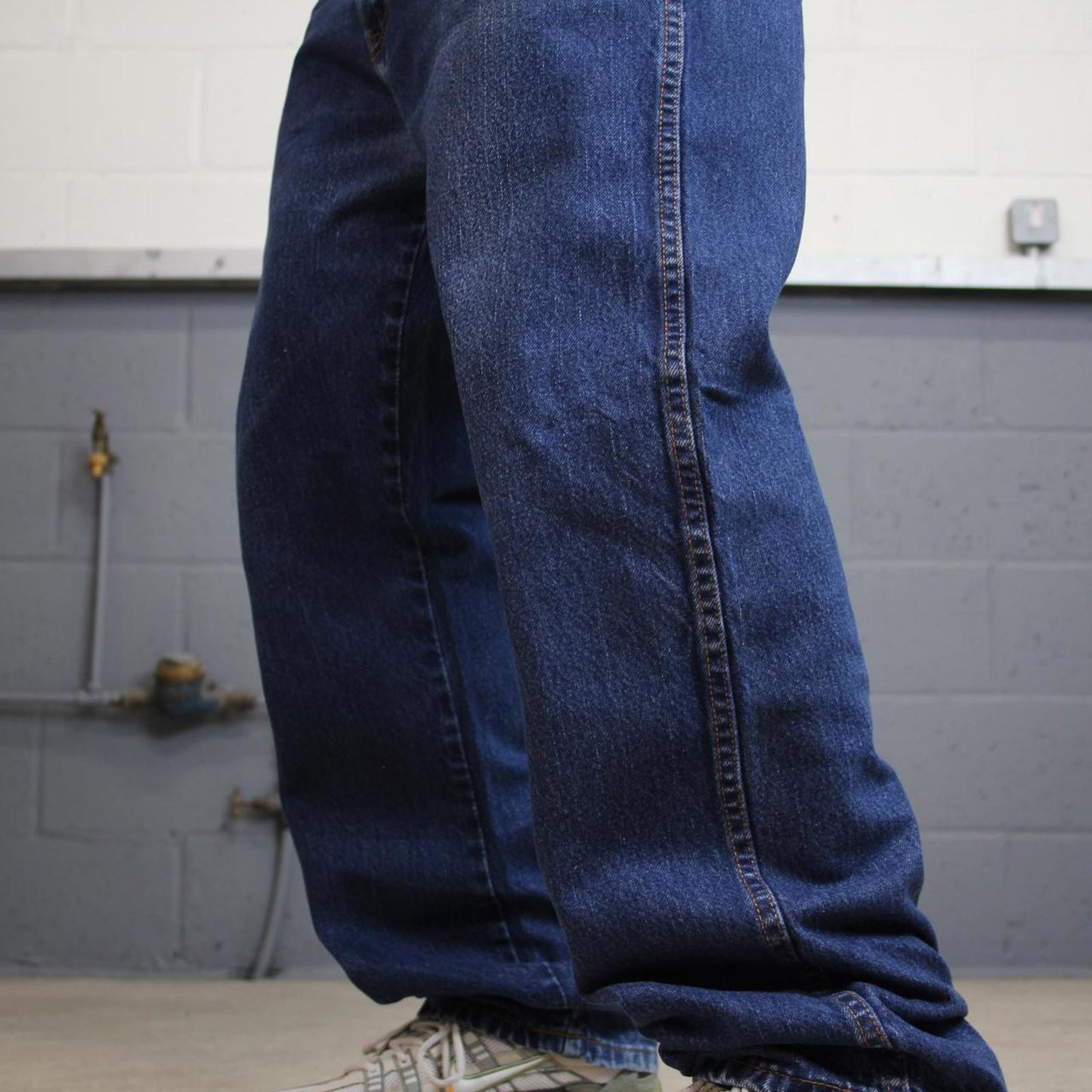 Baggy Dickies jeans skater workwear W38L32 blue denim 90s 5 pocket casual pants American streetwear