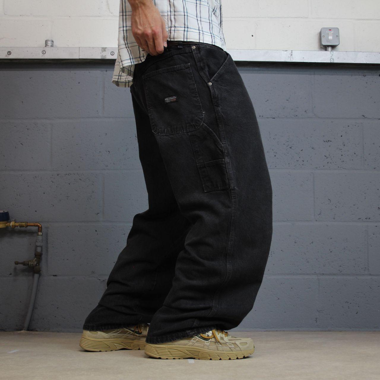 Wrangler baggy wide leg jeans y2k carpenter black Loose fit skater work pants