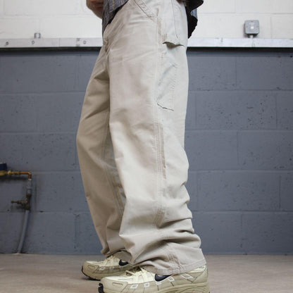 Vintage Carhartt carpenter pants y2k loose fit beige Loose leg 100% cotton skater style workwear
